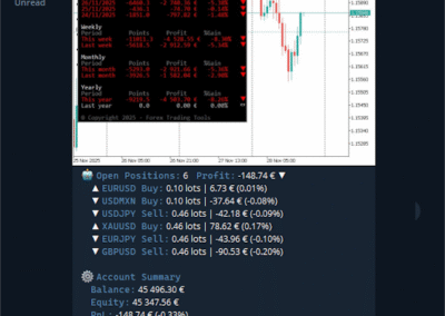 Open Positions report example on Telegram