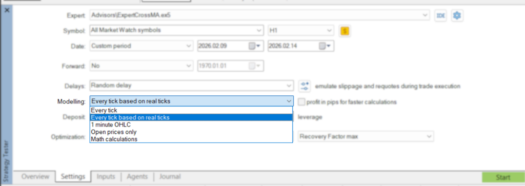 Modeling Mode Dropdown