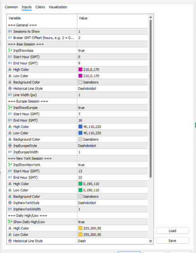 session-high-low-settings